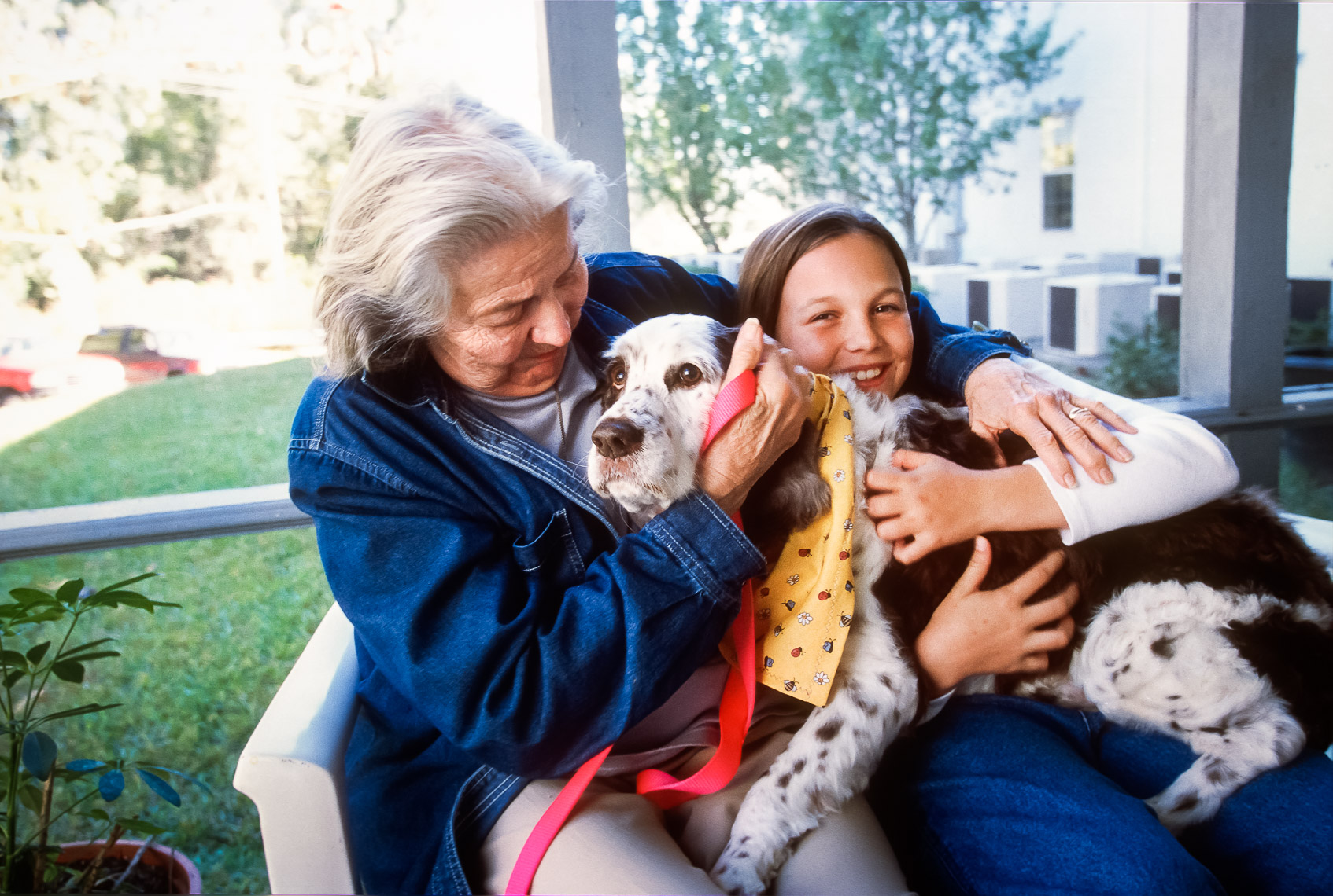 Lifestyle Photo with Grandmother and Dog